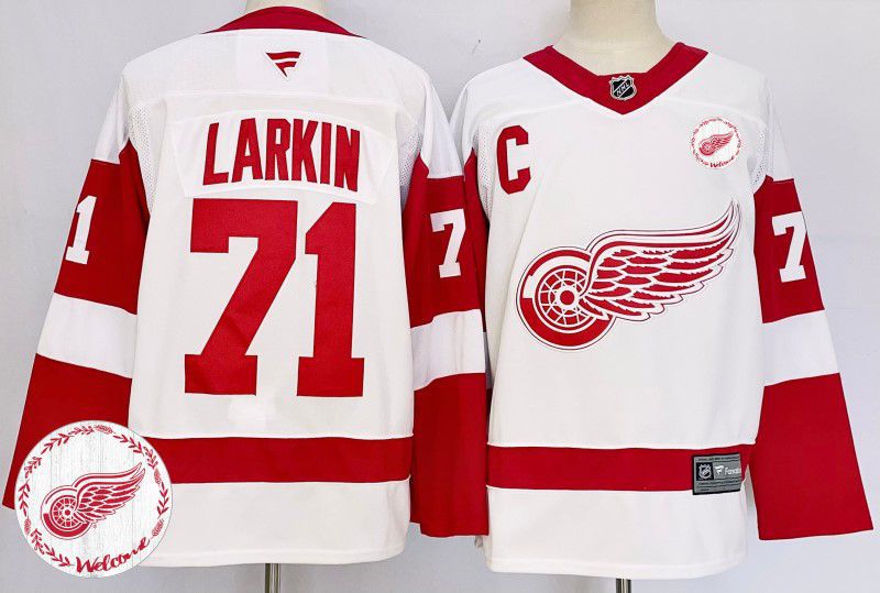 Men Detroit Red Wings #71 Larkin White Fanatics 2025 NHL Jersey style 2->detroit red wings->NHL Jersey